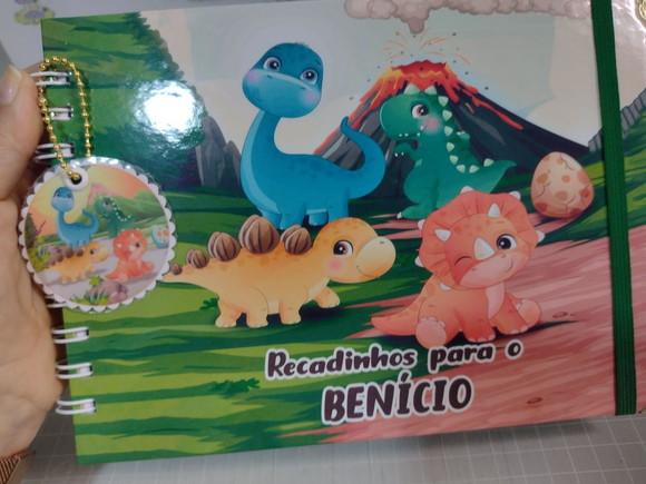 Caderno de Mensagens com Folhas Personalizadas Dino Baby2