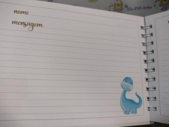 Caderno de Mensagens com Folhas Personalizadas Dino Baby2