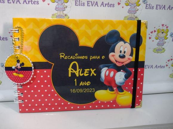 Caderno de Mensagens com Folhas Personalizadas Mickey