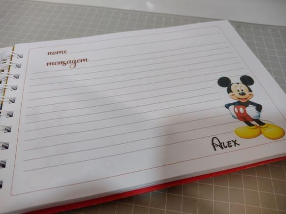 Caderno de Mensagens com Folhas Personalizadas Mickey