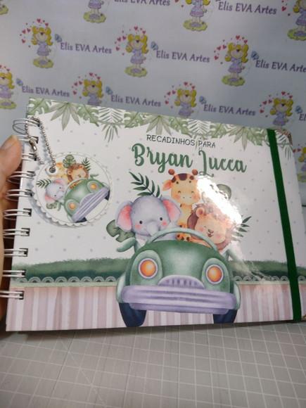 Caderno de Mensagens com Folhas Personalizadas Safari Baby