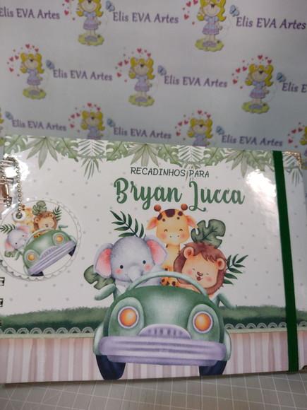 Caderno de Mensagens com Folhas Personalizadas Safari Baby