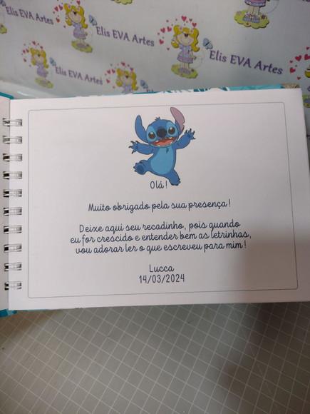 Caderno de Mensagens com Folhas Personalizadas Stitch
