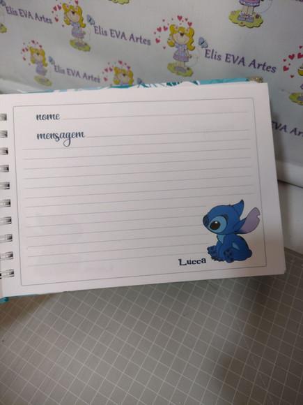 Caderno de Mensagens com Folhas Personalizadas Stitch