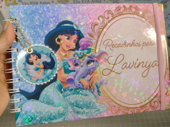 Caderno de Mensagens com Folhas Personalizadas Tema Jasmine