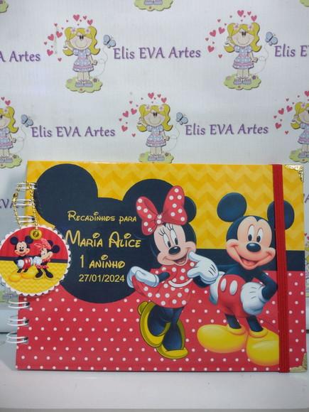 Caderno de Mensagens Mickey e Minnie Personalizado