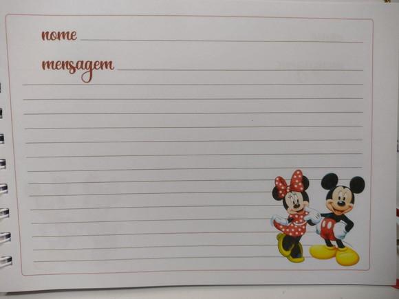 Caderno de Mensagens Mickey e Minnie Personalizado