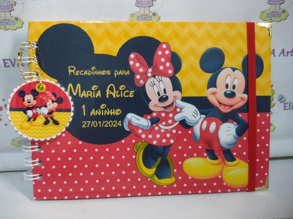 Caderno de Mensagens Mickey e Minnie Personalizado