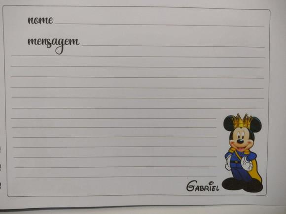 Caderno de Mensagens Mickey Realeza Personalizado