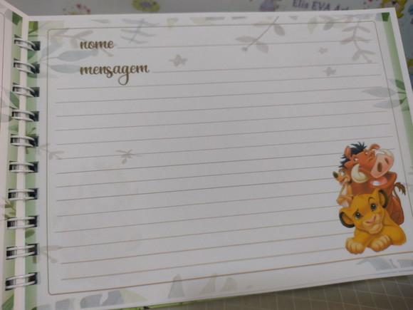 Caderno de Mensagens Rei Leão Personalizado