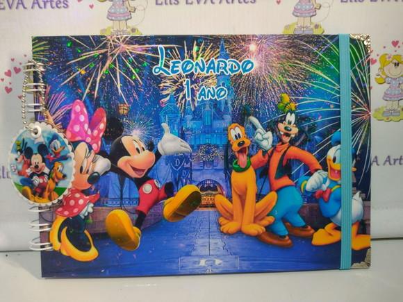 Caderno de Mensagens Turma do Mickey Laminação Holográfica