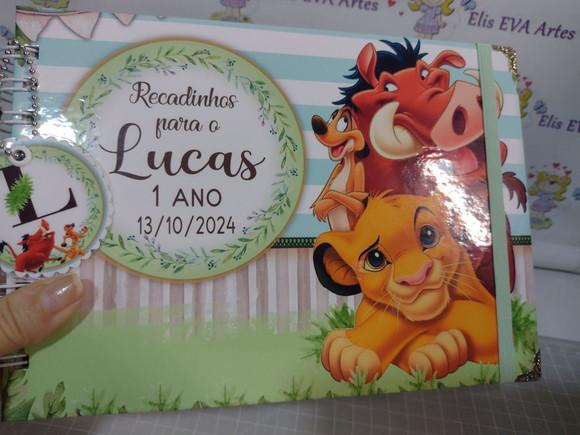 Caderno de Mensagens Rei Leão Personalizado