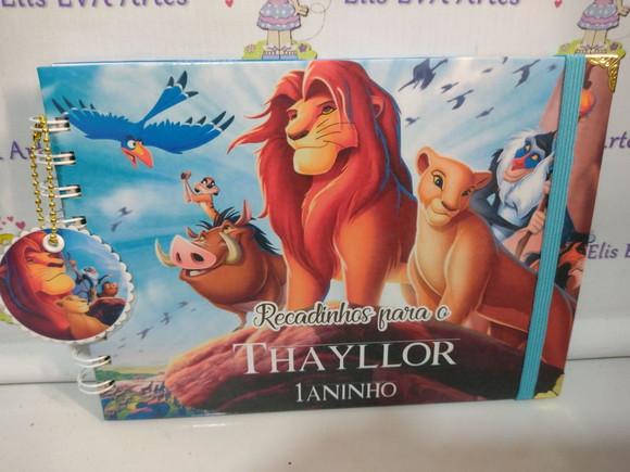 Caderno de Mensagens Rei Leão Personalizado