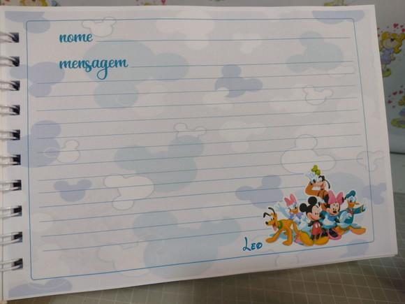 Caderno de Mensagens Turma do Mickey Laminação Holográfica