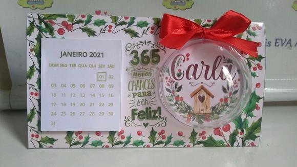 Calendário de Mesa 2025 Natal Personalizado