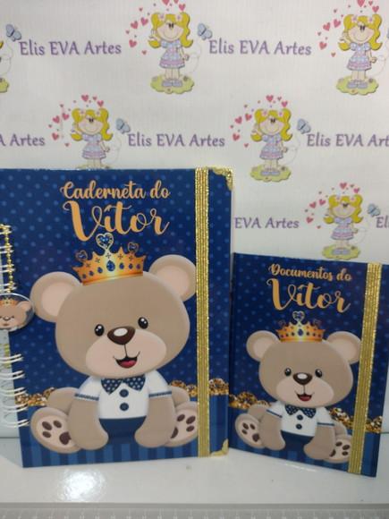 Kit Livro do Bebê c/ Caderneta de Vacinação Ursinho Príncipe