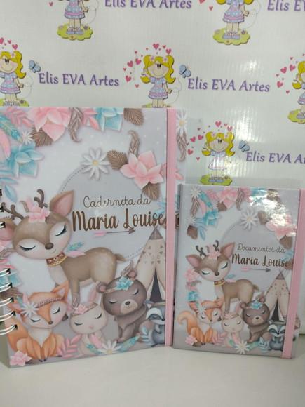 Kit Livro do Bebê e Caderneta de Vacinação Floresta Menina