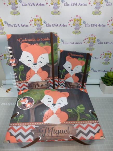 Kit Maternidade Caderneta/pasta Plástica e Porta Documentos