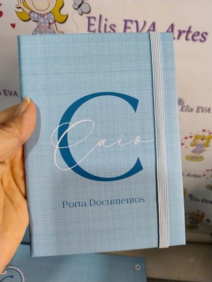 Kit Maternidade Caderneta/pasta Plástica Personalizado Linho