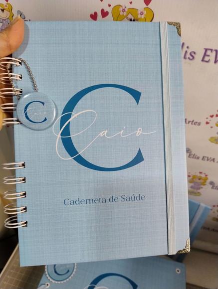 Kit Maternidade Caderneta/pasta Plástica Personalizado Linho