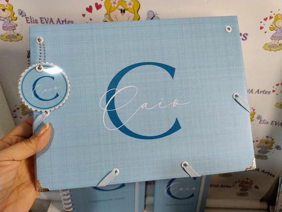Kit Maternidade Caderneta/pasta Plástica Personalizado Linho