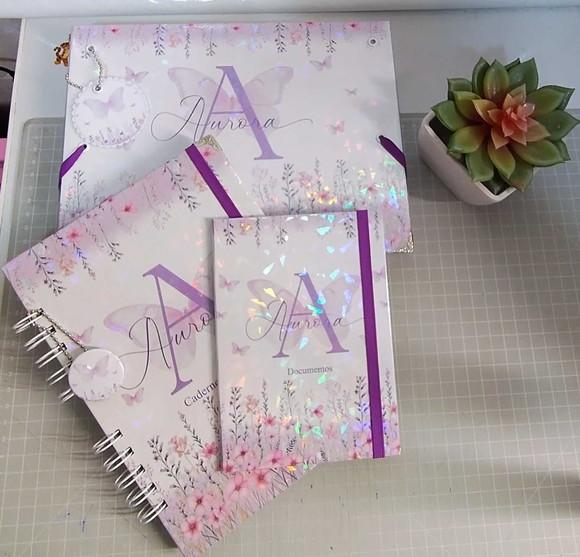 Kit Maternidade Jardim de Borboletas Lilás Personalizado