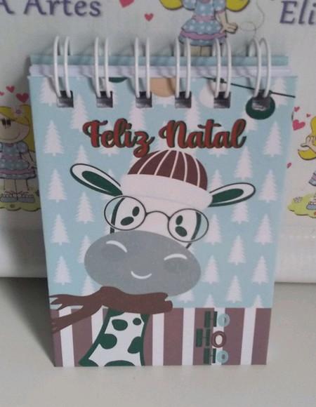 Lembrancinha de Natal Bloquinho Personalizado Capa Dura