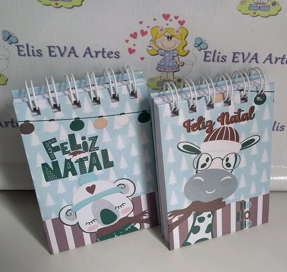 Lembrancinha de Natal Bloquinho Personalizado Capa Dura