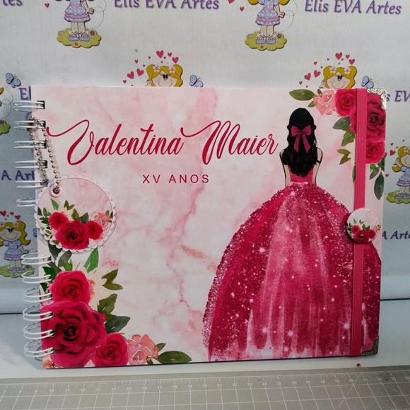Livro de Assinatura 15 Anos Personalizado 19x24 Pink