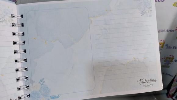Livro de Assinatura 15 Anos Personalizado 19x24 Azul Claro