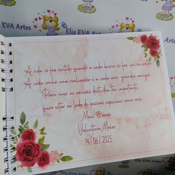 Livro de Assinatura 15 Anos Personalizado 19x24 Pink