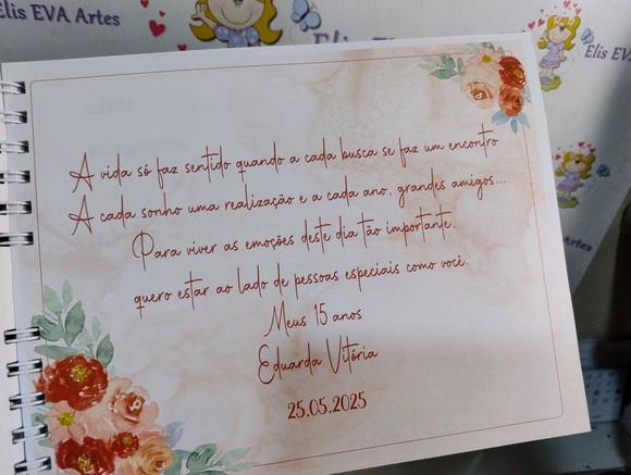 Livro de Assinatura 15 Anos Personalizado 19x24 Vermelho