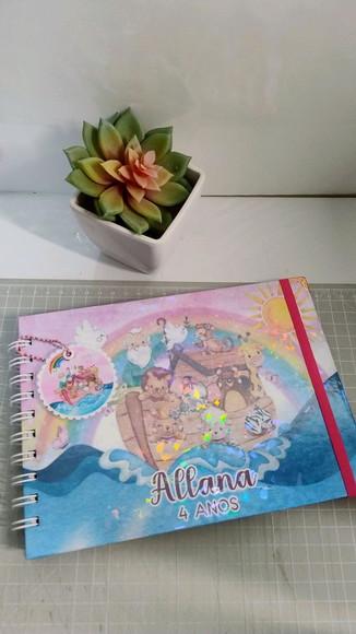 Livro de Assinatura Aniversário Arca de Noé Holográfico