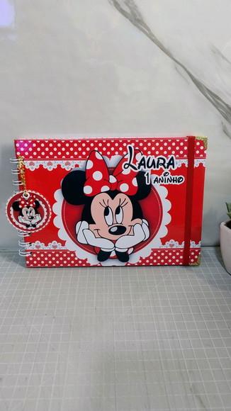 Livro de Assinatura Aniversário Infantil Minnie Vermelha