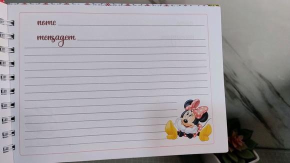 Livro de Assinatura Aniversário Infantil Minnie Vermelha