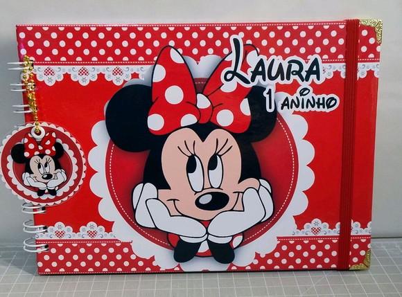 Livro de Assinatura Aniversário Infantil Minnie Vermelha