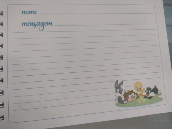 Livro de Assinatura Aniversário Personalizado Looney Tunes