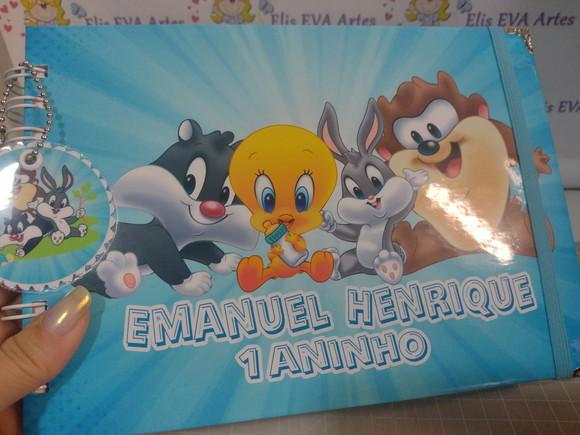 Livro de Assinatura Aniversário Personalizado Looney Tunes