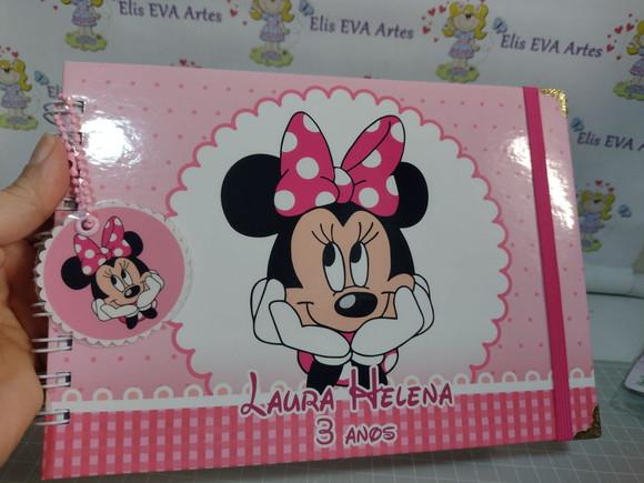 Livro de Assinatura com Folhas Personalizadas Minnie Rosa