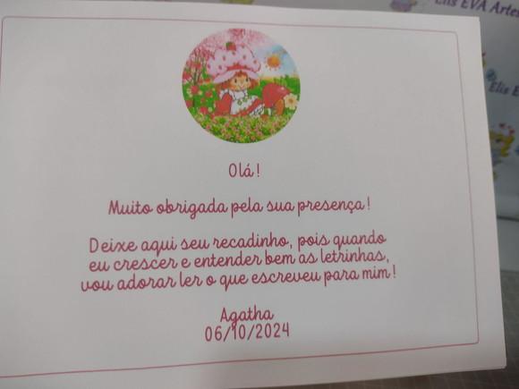 Livro de Assinatura Personalizado Moranguinho