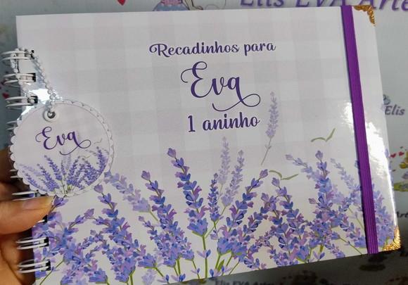Livro de Assinaturas com Folhas Personalizadas Lavanda