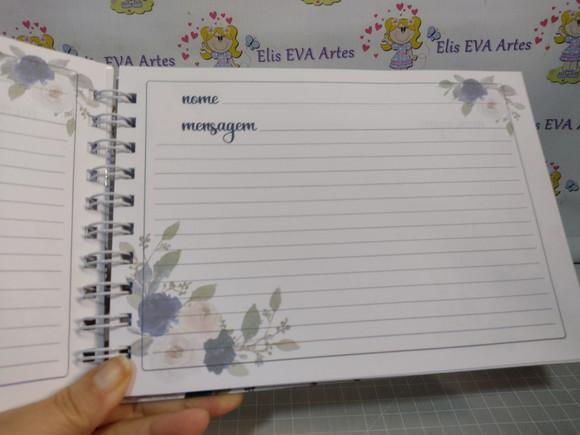 Livro de Assinaturas com Folhas Personalizadas 15 Anos Azul