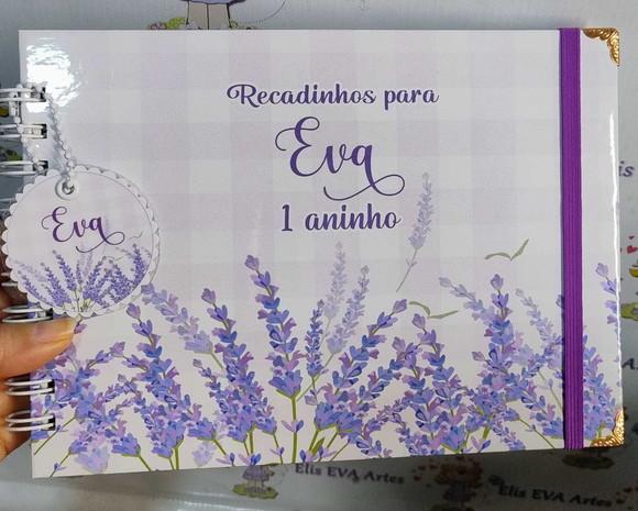 Livro de Assinaturas com Folhas Personalizadas Lavanda