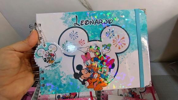 Livro de Autógrafos Personalizado Disney Kit 2 Unidades