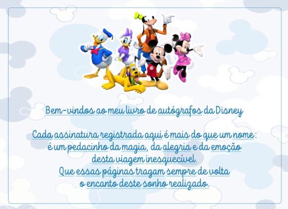 Livro de Autógrafos Personalizado Disney