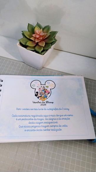 Livro de Autógrafos Personalizado Disney Kit 2 Unidades