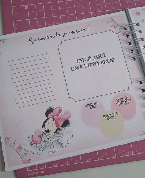 Livro do Bebê Minnie Capa Dura e Personalizado