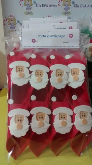 Porta guardanapo natal papai Noel de EVA kit c/20