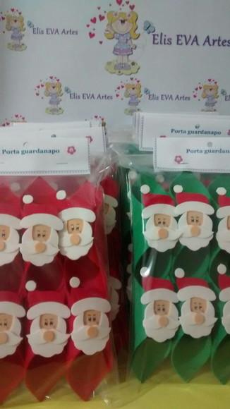 Porta guardanapo natal papai Noel de EVA kit c/20
