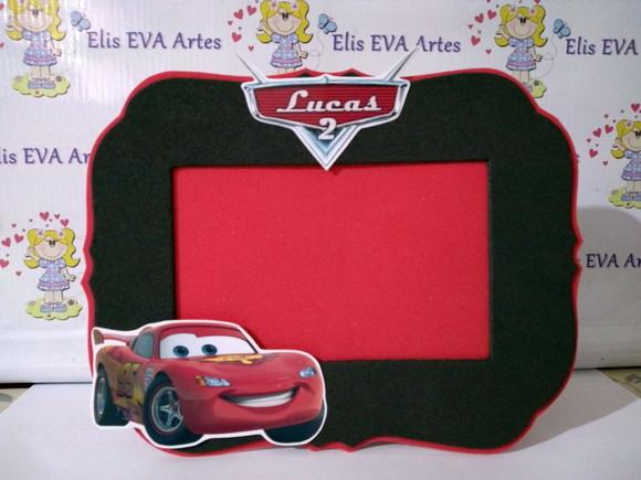 Porta retrato em EVA Carros Disney kit c/10 unidades
